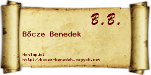 Bőcze Benedek névjegykártya